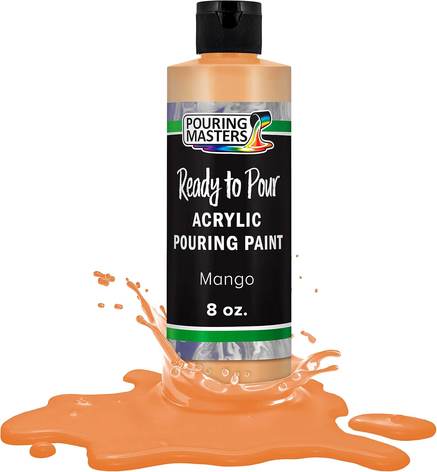 Pouring Masters Mango Ready to Pour Acrylic Pouring Paint - Premium 8-Ounce Pre-Mixed Fluid Acrylic Paint - Fluid Art Supplies for Canvas, Wood, Paper, Tile & Rocks