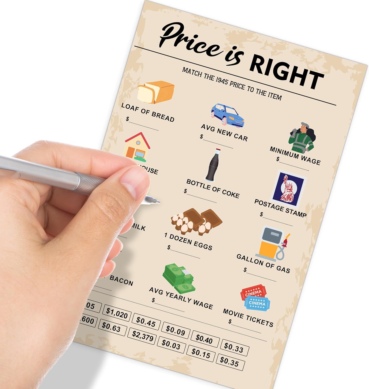 80th Birthday Party Games, Set of 2 Activities for 15 Guests, Born in 1945 Games Bundle, Birthday Party Supplies for Adults, Pack of 30 Cards