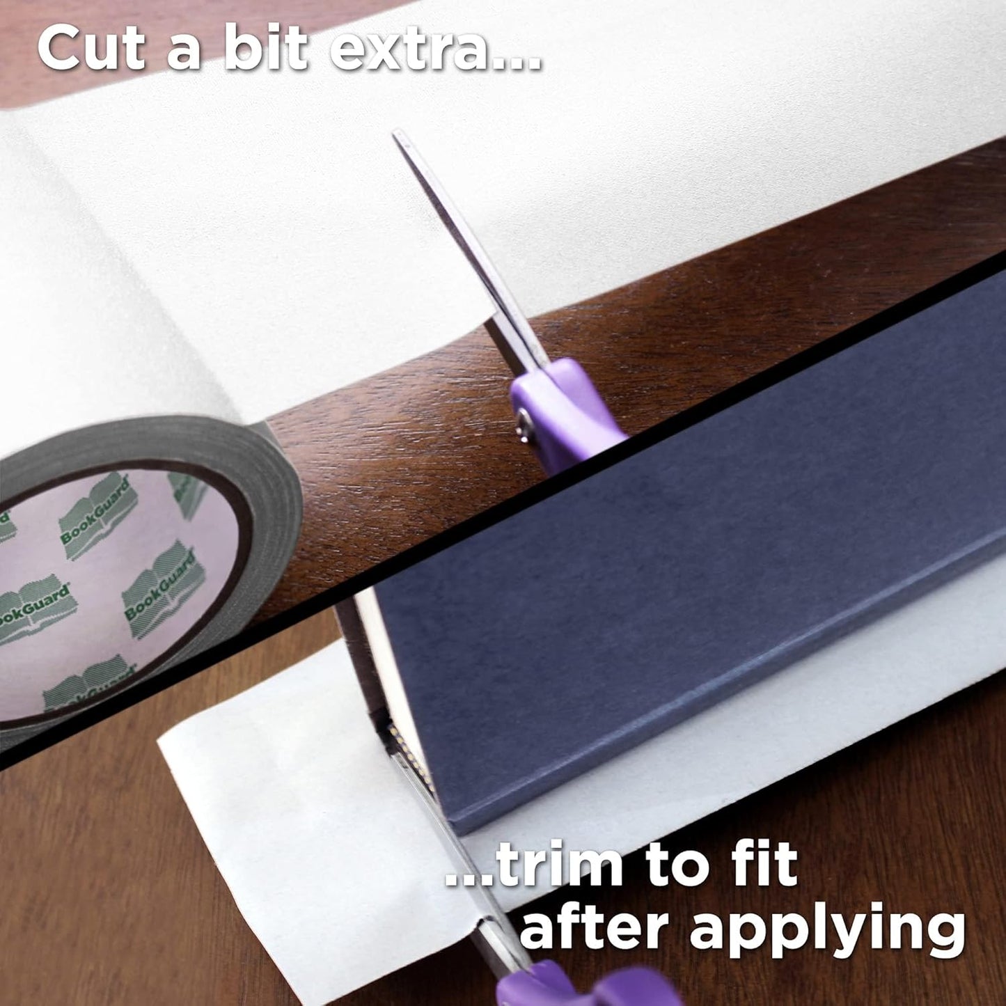 BookGuard 4 inch Premium Bookbinding Repair Cloth Tape, 15 Yard Roll, White