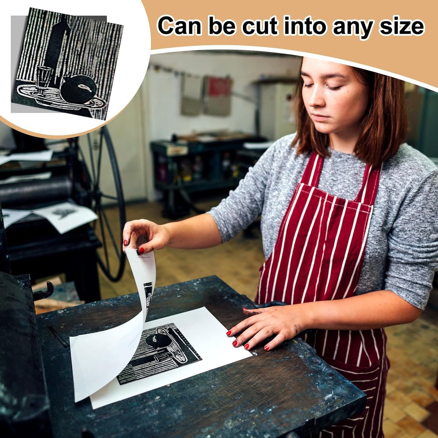 Yeaqee 12 Pcs Linoleum Block Rubber Carving Block Soft Linocut Blocks Large Linoleum Sheet Unmounted Lino Plates for Engraving Art Project Printmaking Artist Studio Supplies (12 x 12 Inch,Gray)