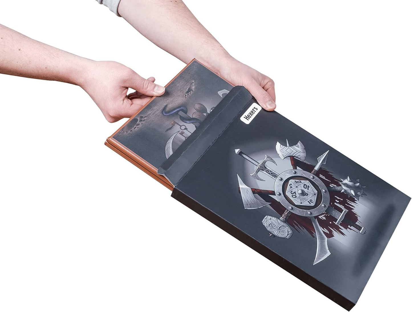 Hexers Game Master Screen, Compatible with Dungeons and Dragons, DND DM Pathfinder RPG Role-Playing, 4 Customizable Panels Inserts Included That Slide into The Pouches, Dry Erase Tracker Sheet