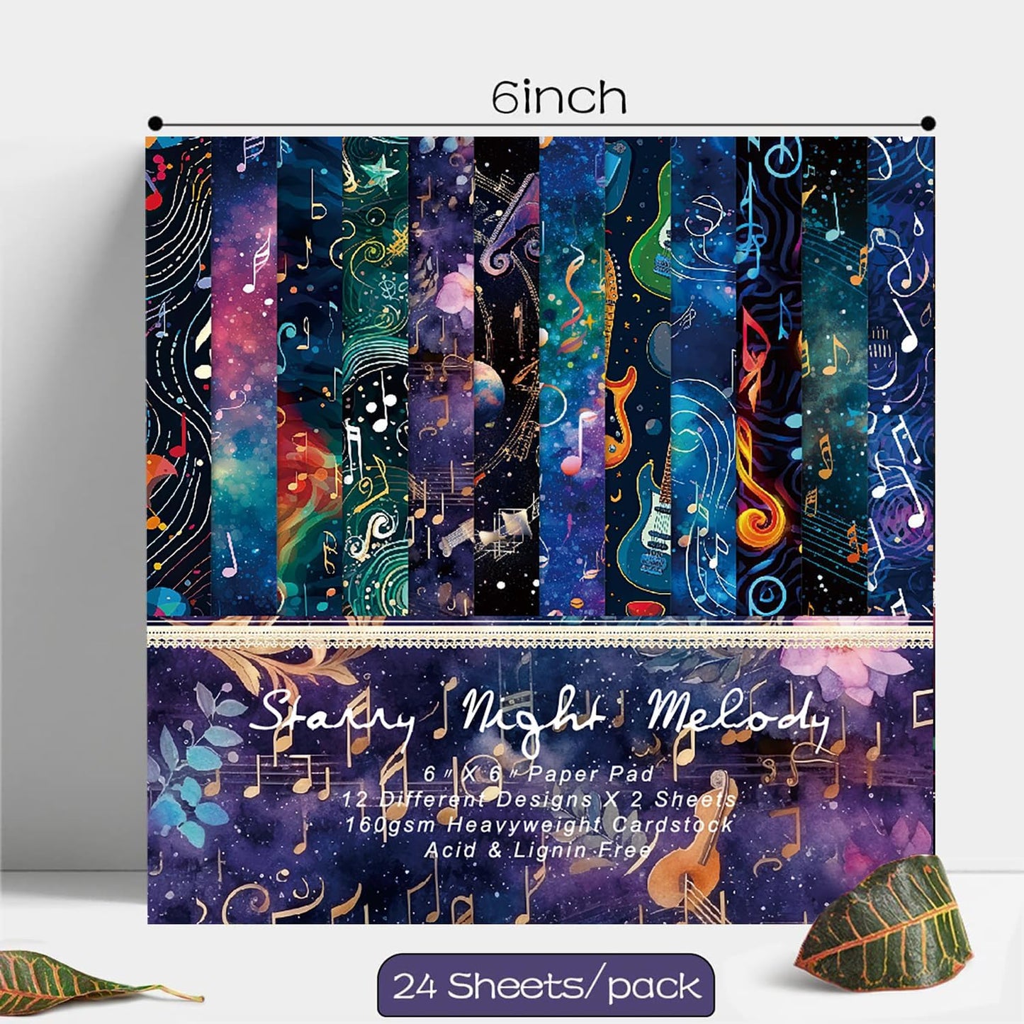 YASMEN 6"x6" Scrapbook Paper Pad - 24 Sheets of Patterned Cardstock for Card Making, Scrapbooking, Junk Journal, DIY Gift Cards - Single-Sided Decopodge Decorative Craft Paper