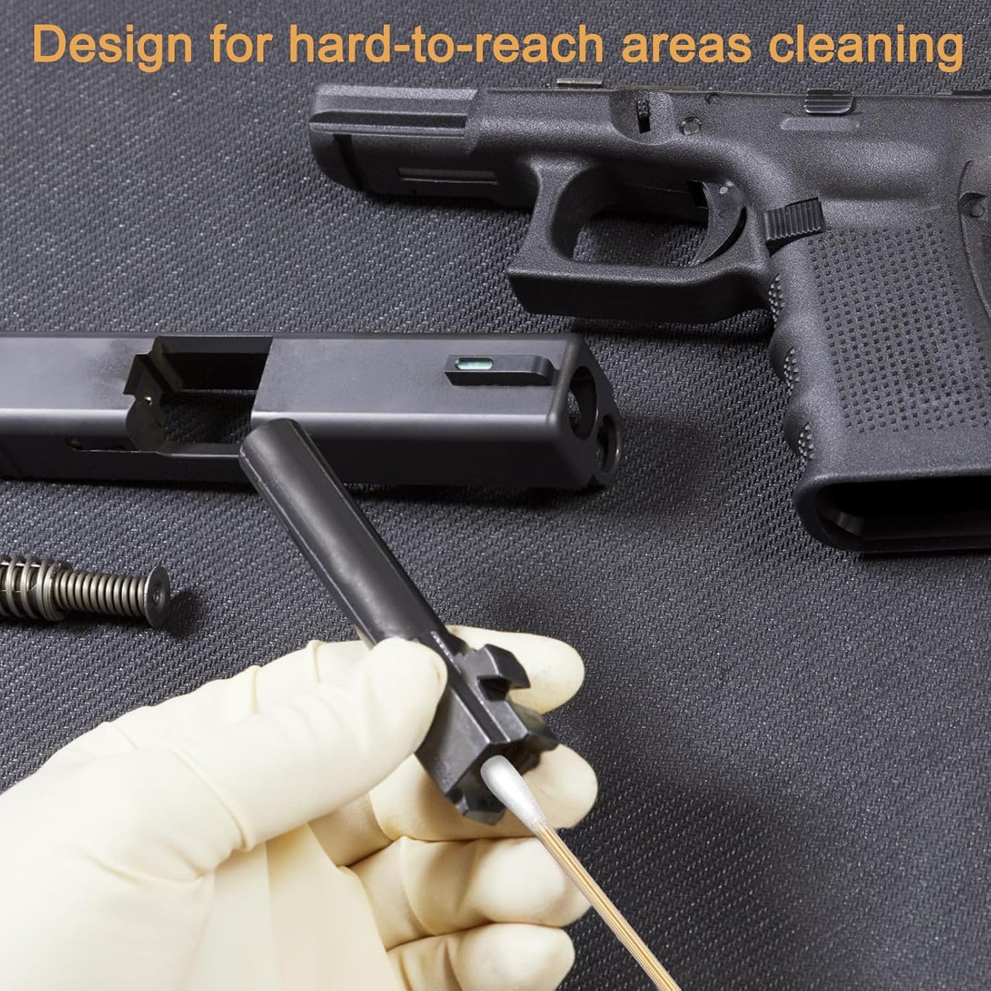 Eyxformula 200/400 Pcs Gun Cleaning Swabs with Double Pointed Tips, 6 Inch Sturdy Bamboo Sticks, Lint Free Long Cotton Swabs for Firearm Maintenance, Precision Cleaning Pistol, Rifle, Handgun, Shotgun