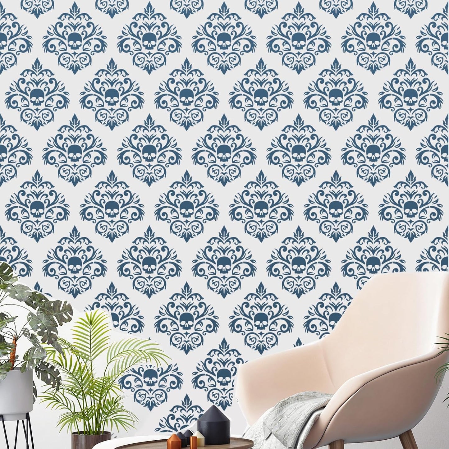 Damask Stencils for Walls 12inch Damask Stencil Large Texture Stencils for Painting on Wood Furniture Canvas Paper Fabric