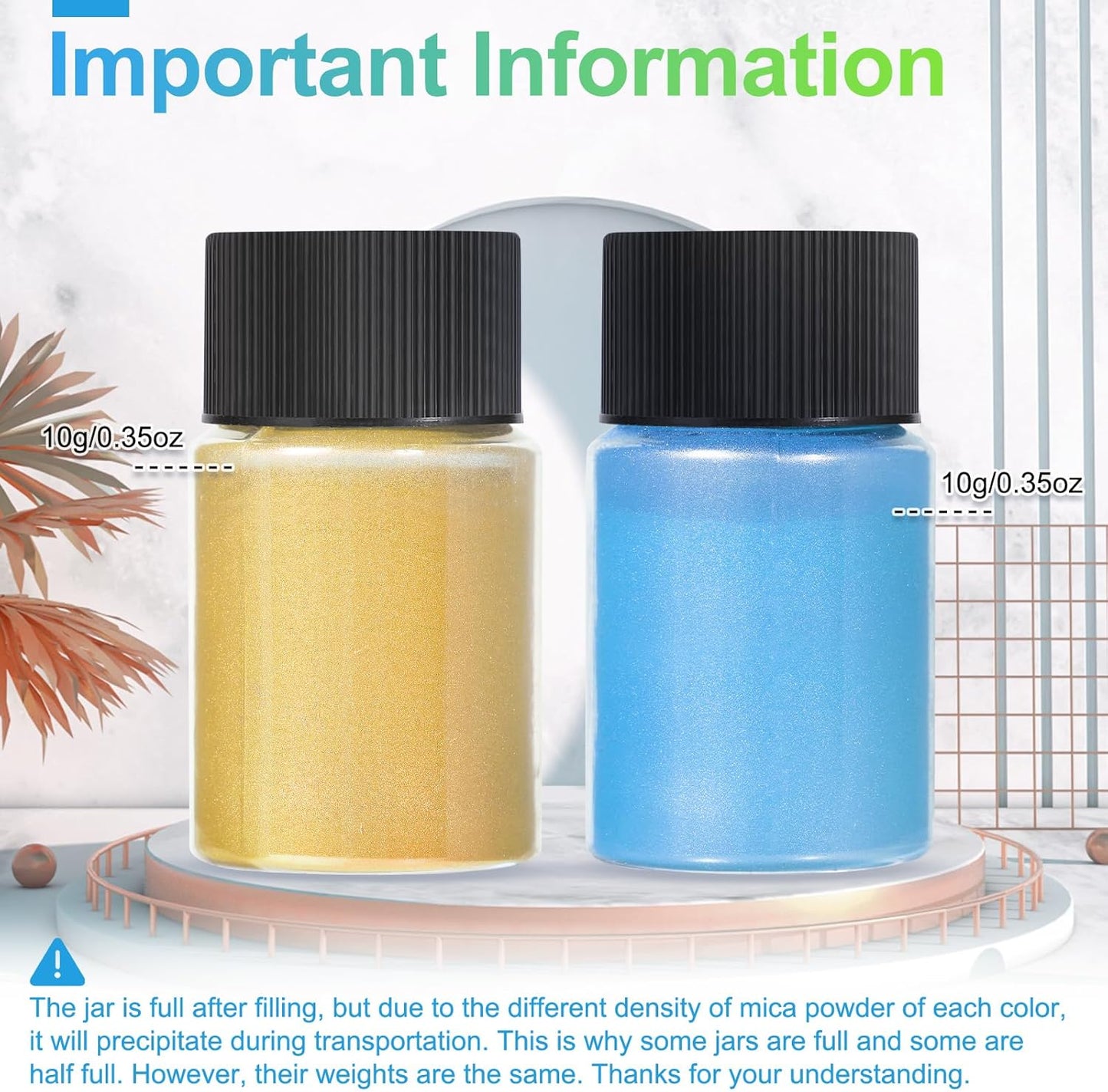 CHANGTIKEJI Mica Powder，24 Colors - 10g/Bottle of Natural Pigment Powder for Epoxy Resin，Soap Making，Candle Making,Lip Gloss,Car Freshies,Dye,Nail Polish,Bath Bombs