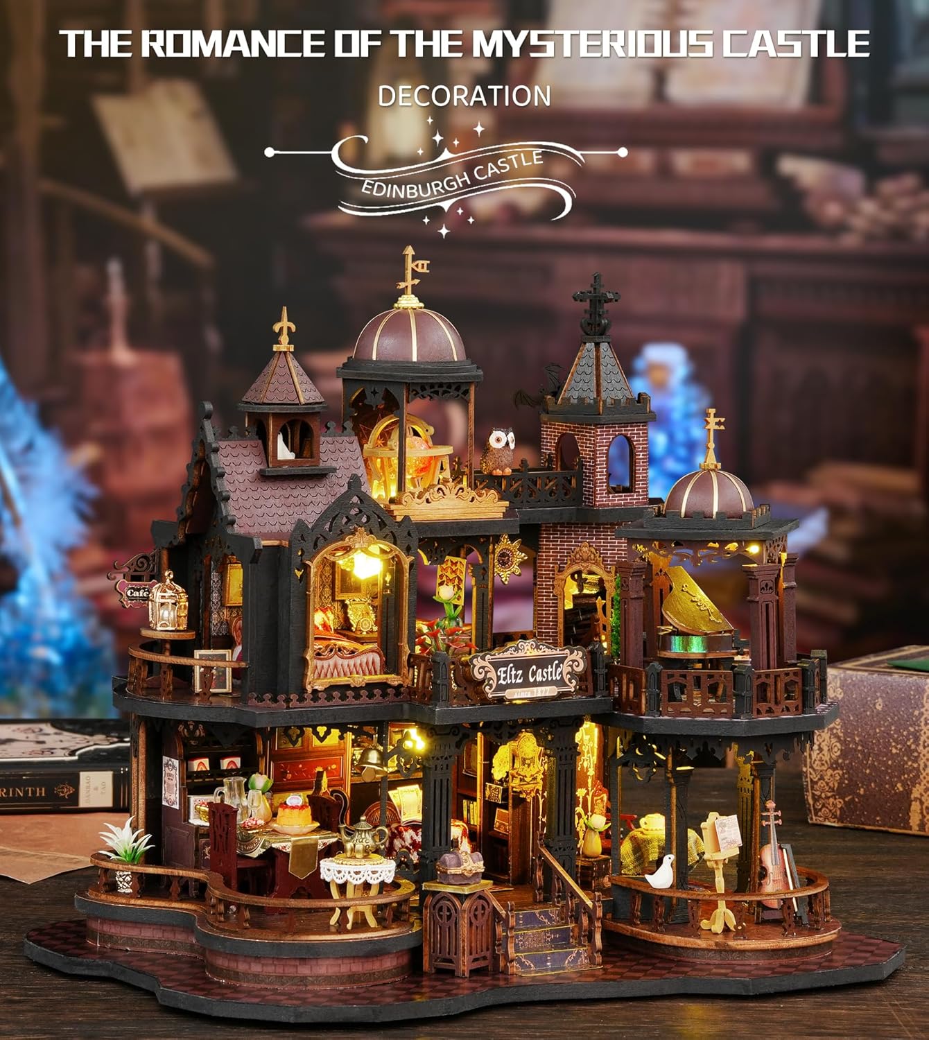 DIY Dollhouse Miniature House Kit,DIY Kit Mini House Model,1:24 Scale Creative Doll House Best Christmas Birthday Gift for Lovers Boys and Girls. (Edinburgh Castle)