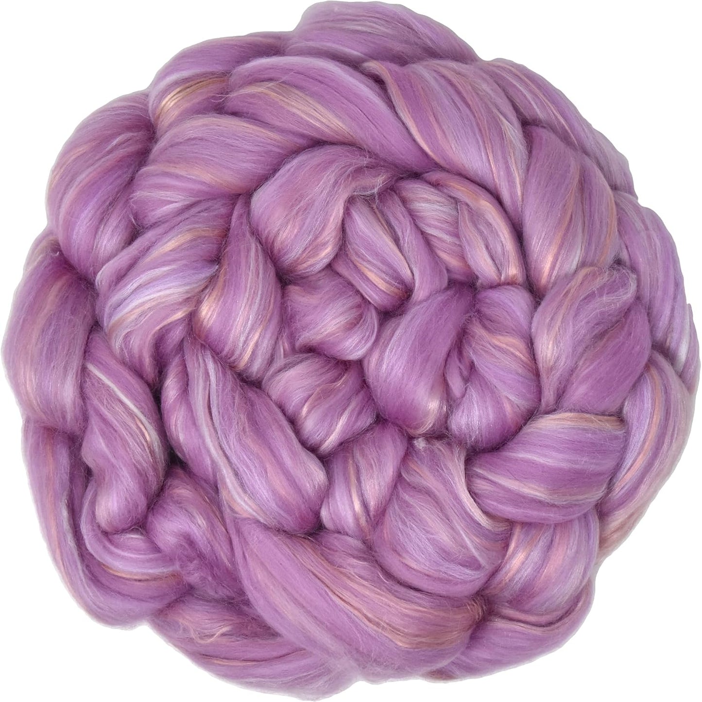 Merino Silk Luxe Tonal Designer Blend. Superfine Merino, Mulberry Silk, Tussah Silk. Top Roving for Spinning or Felting. Pastel Passion 1oz