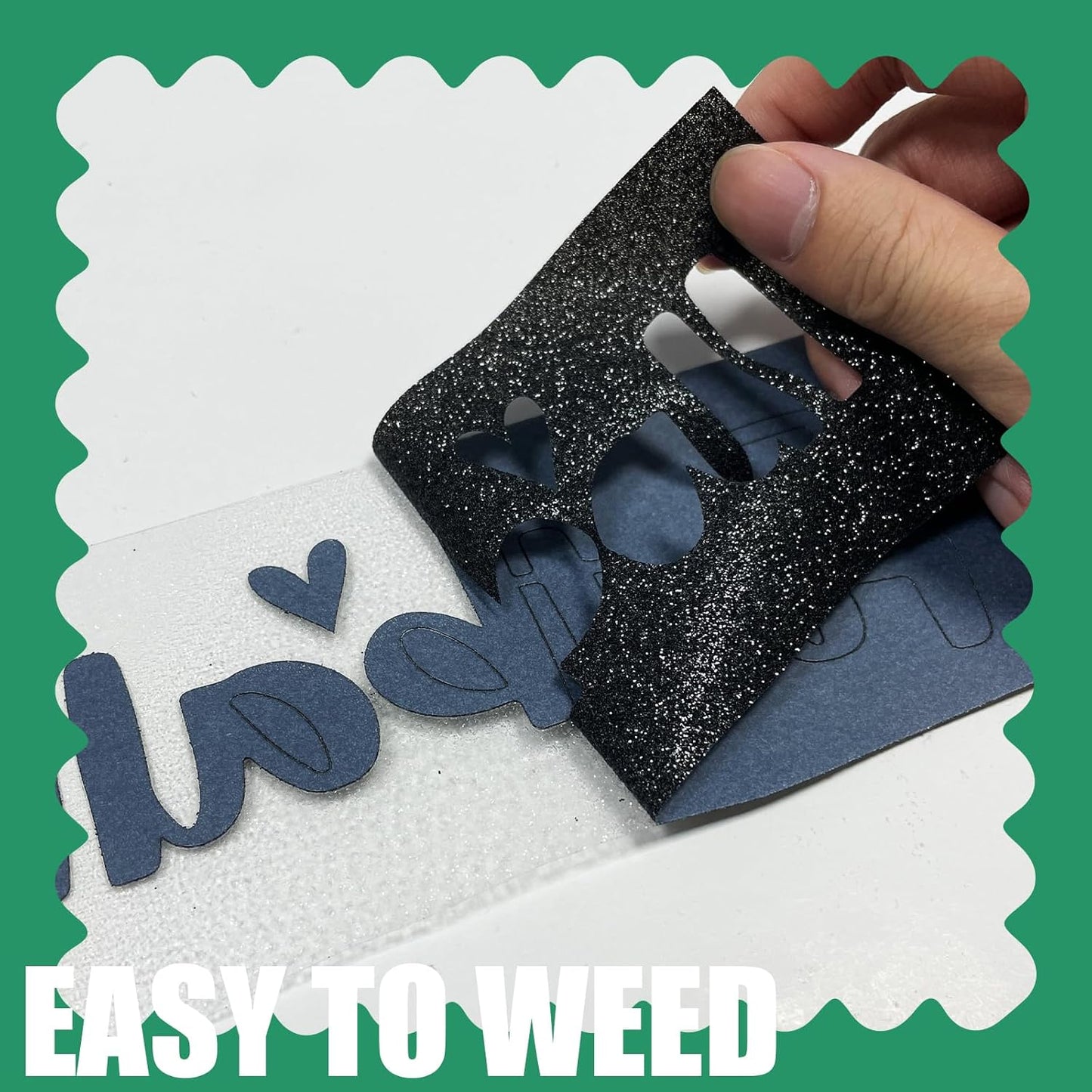 Black Glitter HTV Heat Transfer Vinyl, 12" x 5ft lron on Vinyl, for T-Shirt Ironing, Vinyl HTV Easy to Cut and Weed, The Best Choice for DIY Creativity. (Black, 12" x5ft)