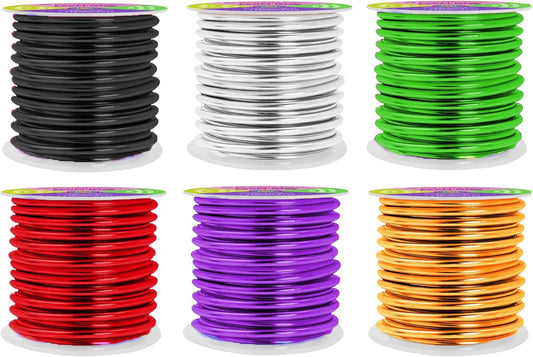 Mandala Crafts 8 Gauge Anodized Aluminum Craft Wire for Jewelry Making - 120 FT Colored Flexible Silver Black Gold Purple Red Kelly Green Wire - Bendable for Bonsai Armature Crafting Sculpting
