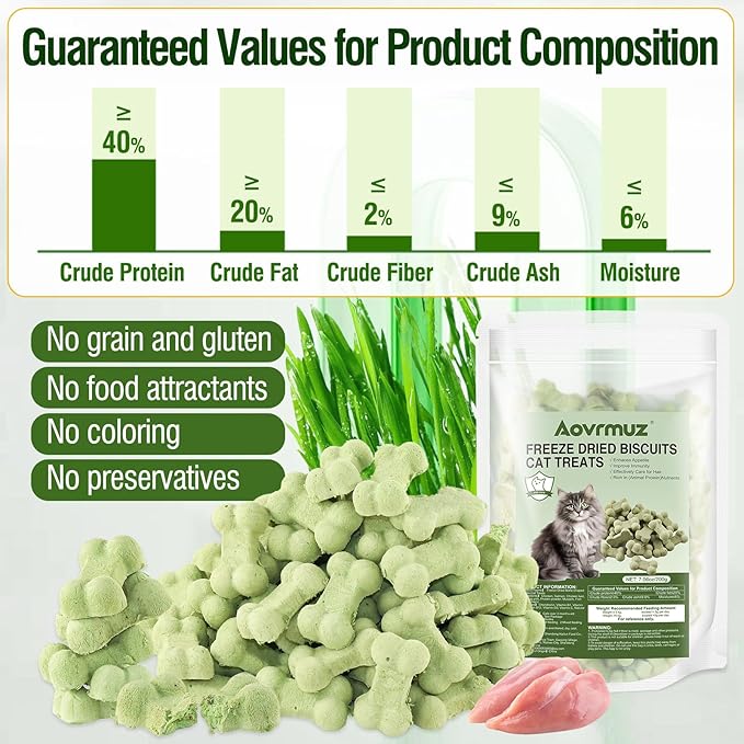 Freeze Dried Cat Chicken Salmon Treats All Natural Healthy Chewy Food Feline Bone-Shaped Snacks