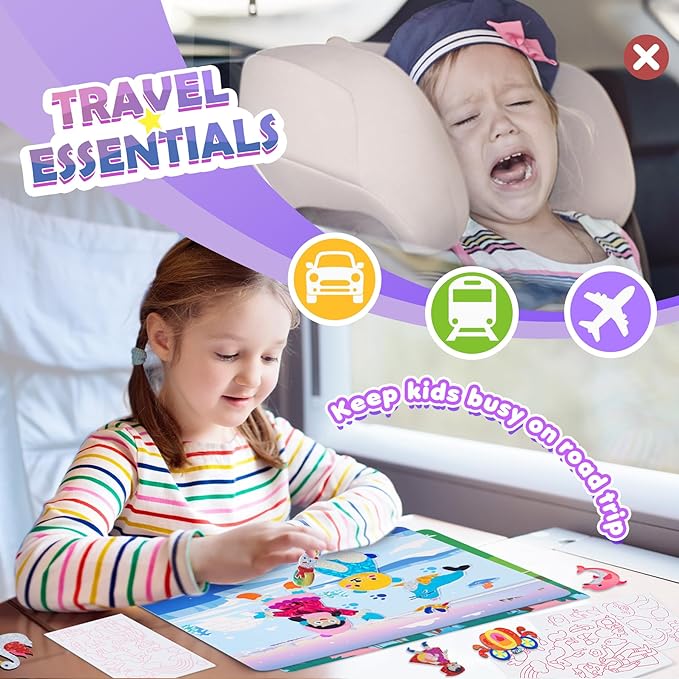 Foil Arts and Crafts for Kids Ages 4-8, No Mess Princess Fun Foil Art Craft Supplies Kits, DIY Creative Activity Coloring Books,Christmas Stocking Stuffers,Gifts for 4 5 6 7 8 9 10 Year Old Girls Boys