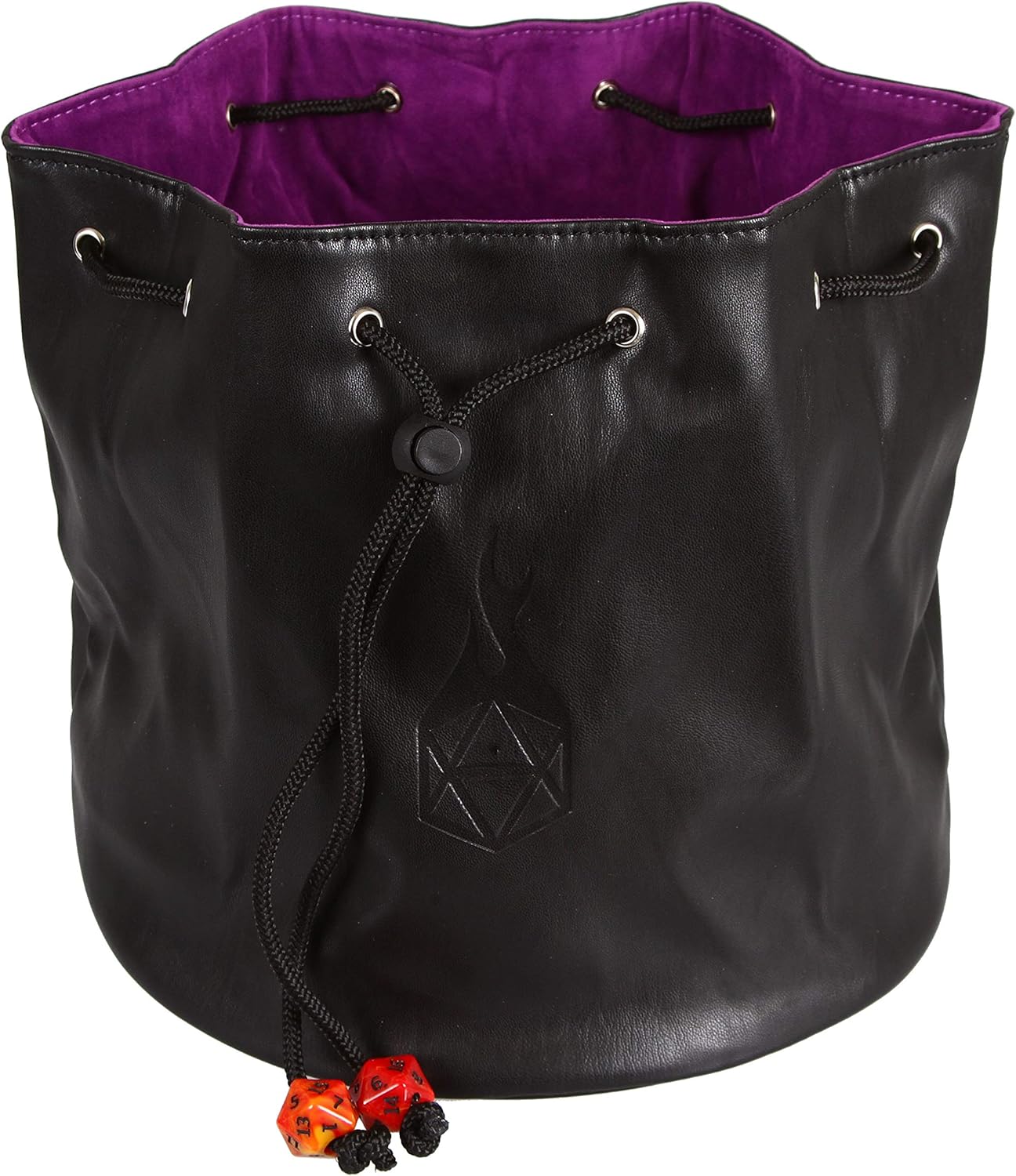 Forged Dice Co. Pouch of The Endless Hoard Dice Bag - Holds Over 1,000 Polyhedral Dice - Dice Storage Bag with 7 Pockets - Perfect for Bulk Dice - Black/Purple