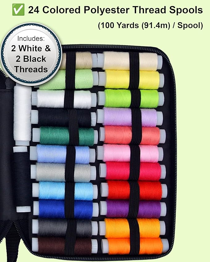 Easy-to-Use Pink Sewing Kit - Christmas Gifts for Girls, Teens, Moms & Kids - Beginner Hand Sewing Kit for Clothing Repairs. Includes 30 Needles, Thread, and All Essential Supplies for Small Fixes