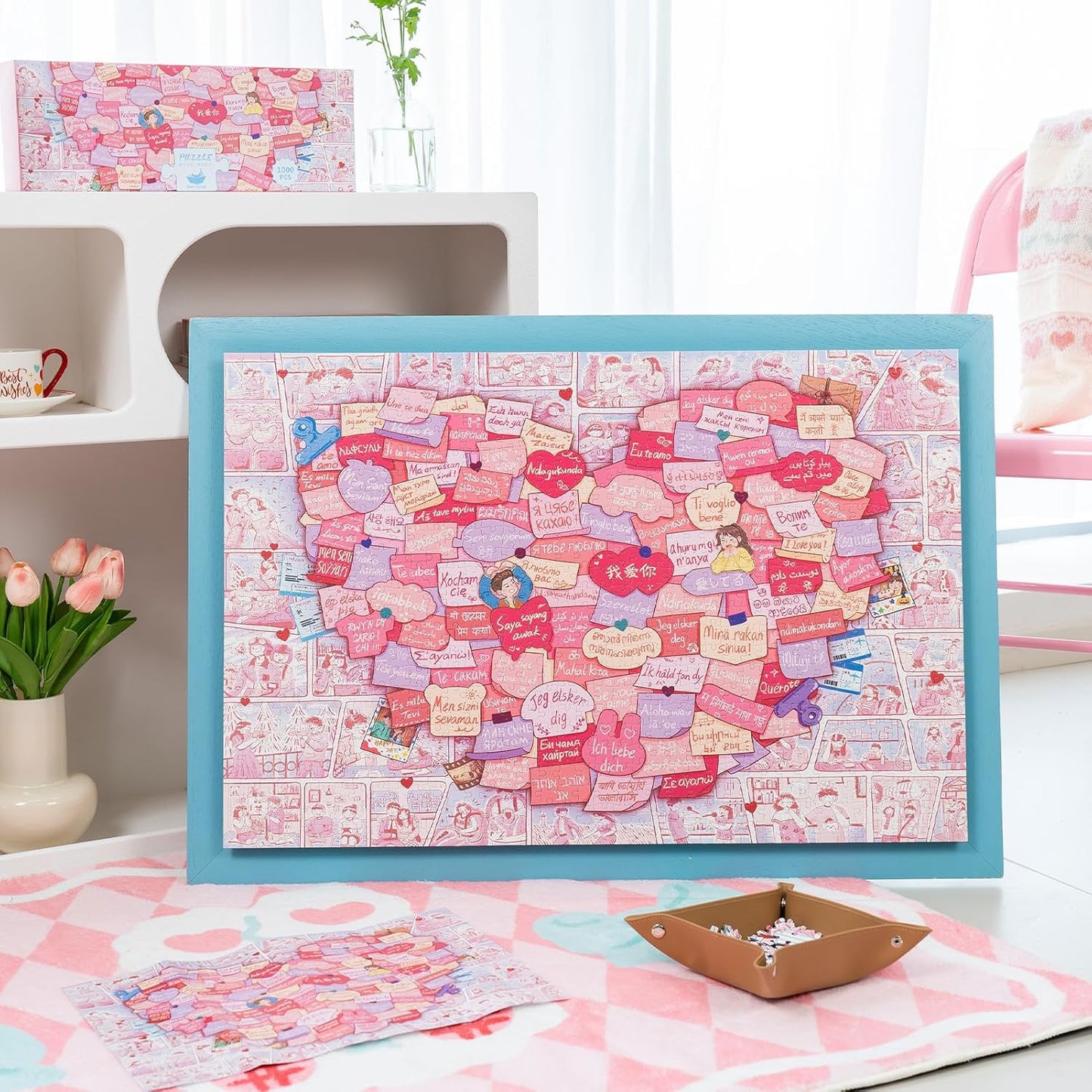 MOMIBOOK Puzzles for Adults 1000 Pieces Jigsaw Puzzles of This Little Thing Called Love, Painting Image Challenging Hard Impossible Hard Puzzle Unique Funny Christmas Valentine's Birthday Gifts