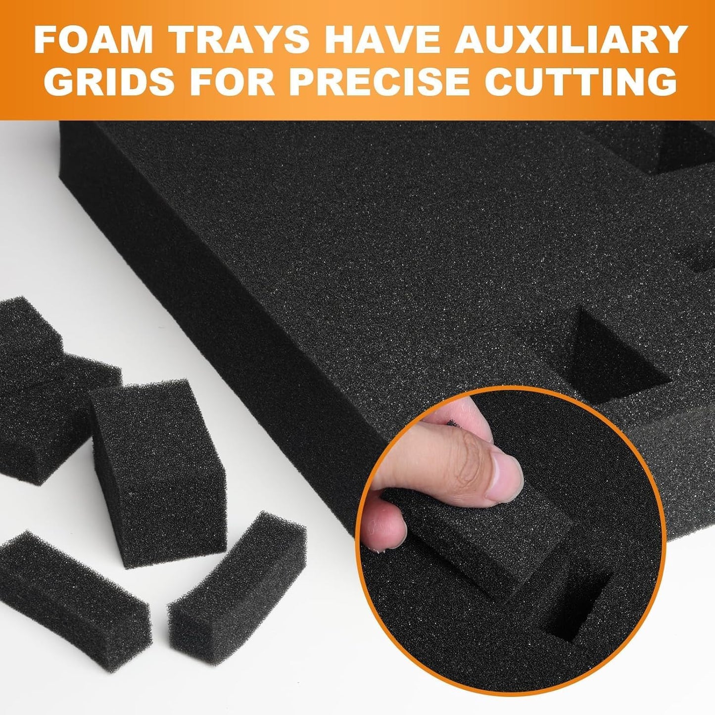 Eunice 4Pcs 16 x 12 x 0.4 Inch Polyurethane Foam Sheets & 4Pcs 16 x 12 x 0.8 Inch Cuttable Foam Inserts for Cases, Packing Foam Pads for Tool Box, Camera Storage and Crafts