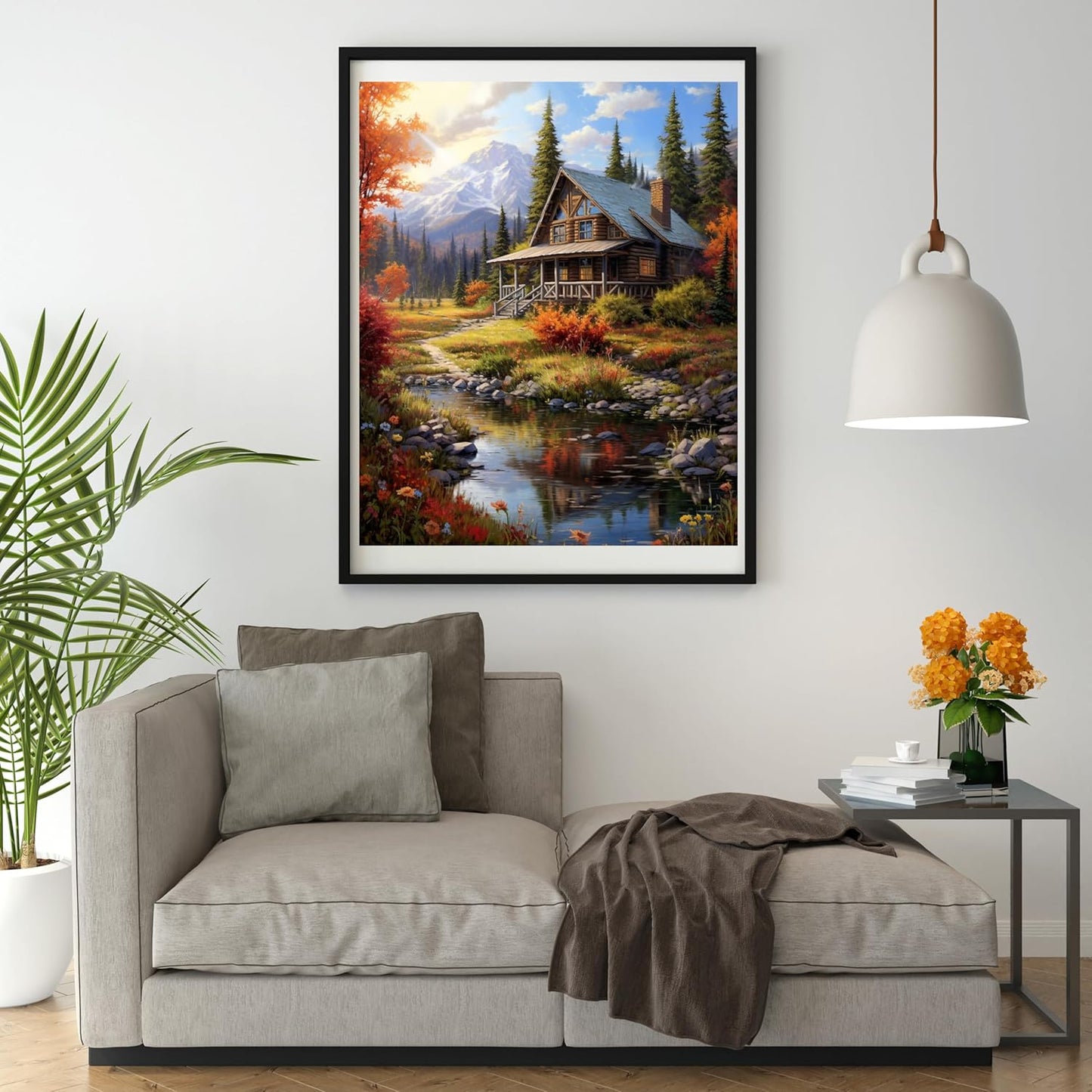 14CT Counted Cross Stitch Kits for Adults Mountain Flowers Advanced Stamped Cross Stitch Kits for Adults (Mountain 3)