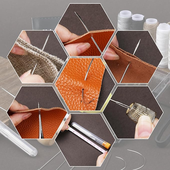 BAGERLA Upholstery Repair Sewing Kit Heavy Duty Sewing Kit with Awl Tools, Seam Ripper, Hand Stitching Needles, Upholstery Thread, Leather Craft Tool for Shoes Sofa Tent Carpet Craft DIY