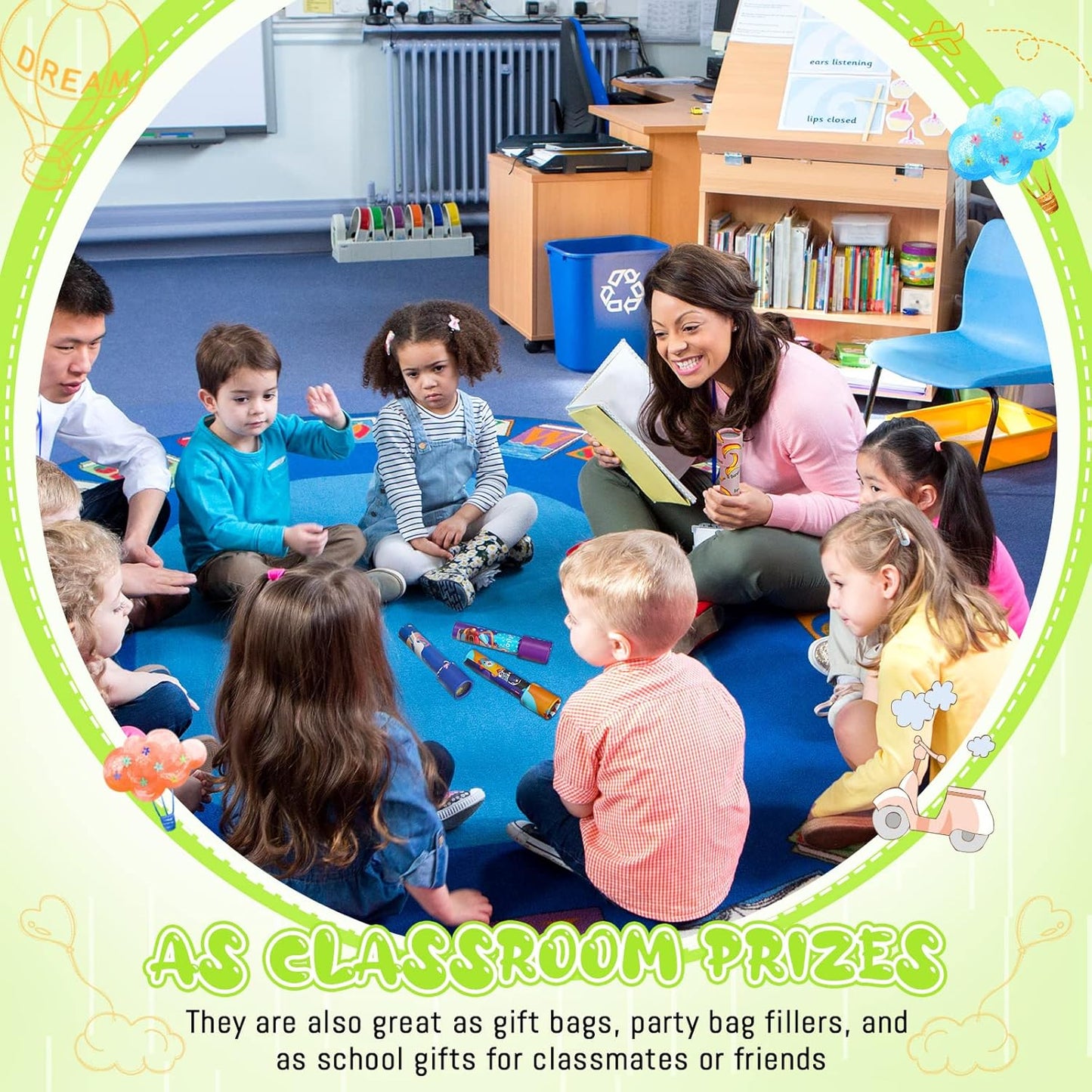 CHENGU Classic Kaleidoscope Return Gifts for Kids Birthday, Educational Toy for Classroom School Return Gifts, Party Favor, Gift Bag Filler, Carnival Prize and Stocking Fillers(Double Style)