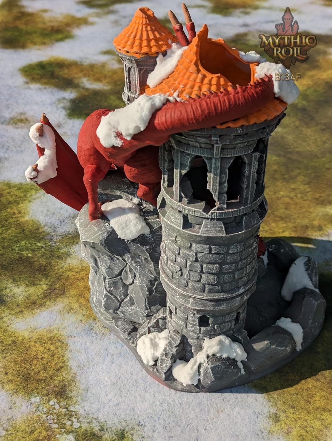 Dragon 3D Printed Dice Tower - Mythic Roll Collection - Unchained Games - Ascend to New Heights with your Rolls! (01.) Black)