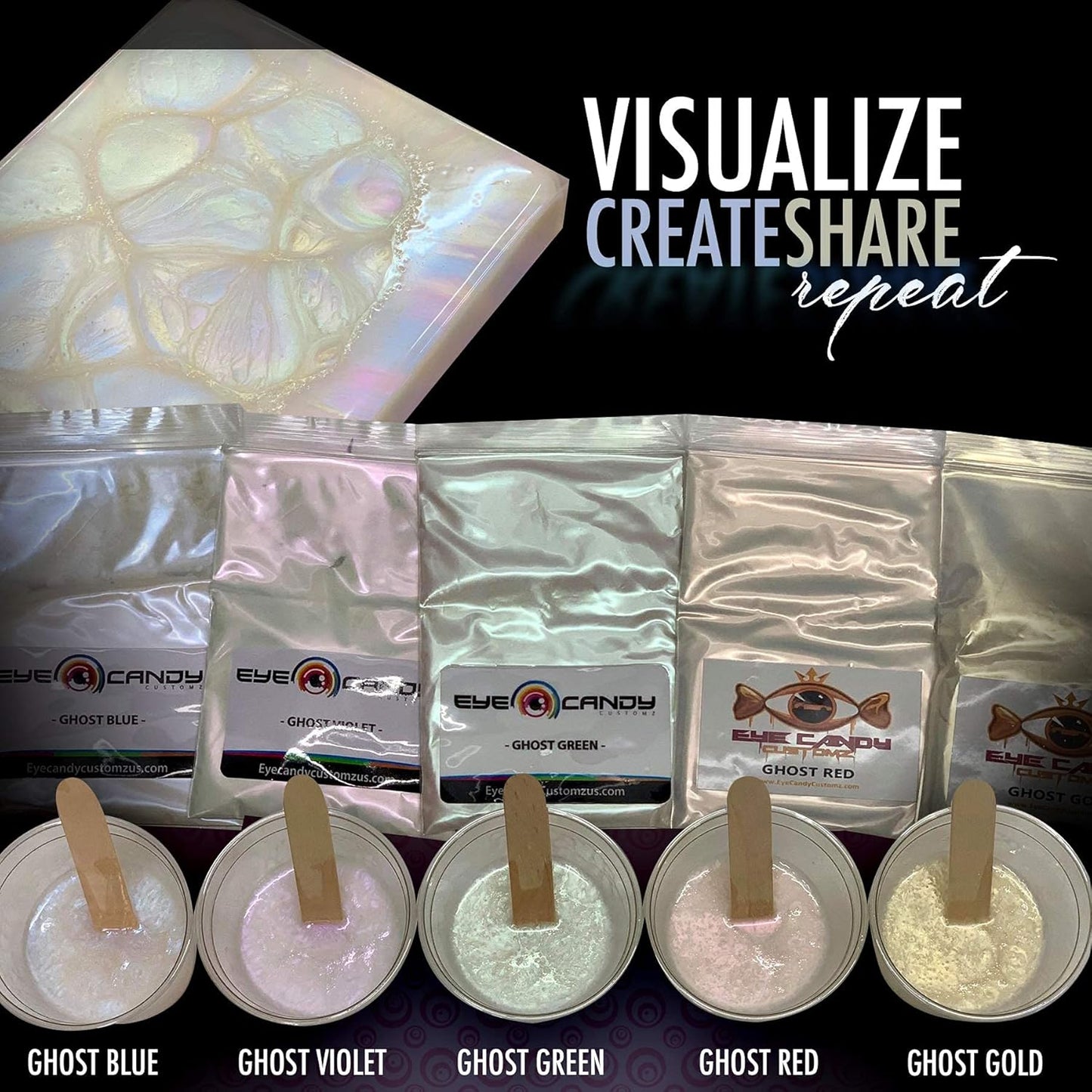 Eye Candy Premium Mica Powder Pigment “Galactic Ghost Red” (25g) Multipurpose DIY Arts and Crafts Additive | Woodworking, Natural Bath Bombs, Resin, Epoxy, Soap, Nail Polish, (Galactic Ghost Red, 25G)