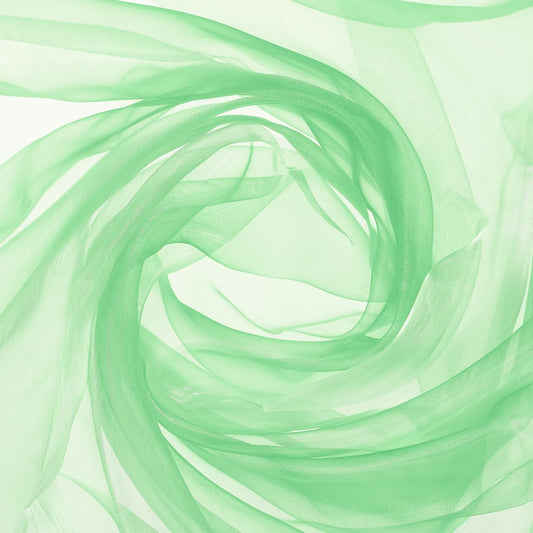 MECCANIXITY Iridescent Sheer Organza Fabric, 10 Yards x 59 Inches Solid Holographic Shiny Fabric Organza Cloth for Wedding, Curtains, Costume, Photo Background, Gradient Green Yellow