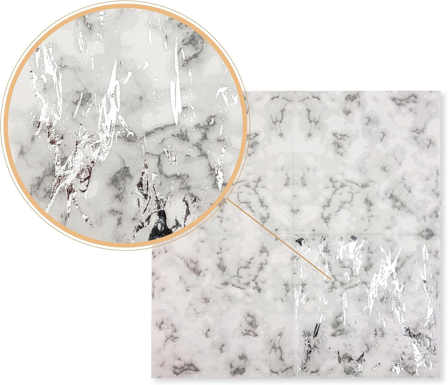 80-Pack Napkins Disposable Paper Towel Cocktail Dinner Party Decoration, Silver Splash