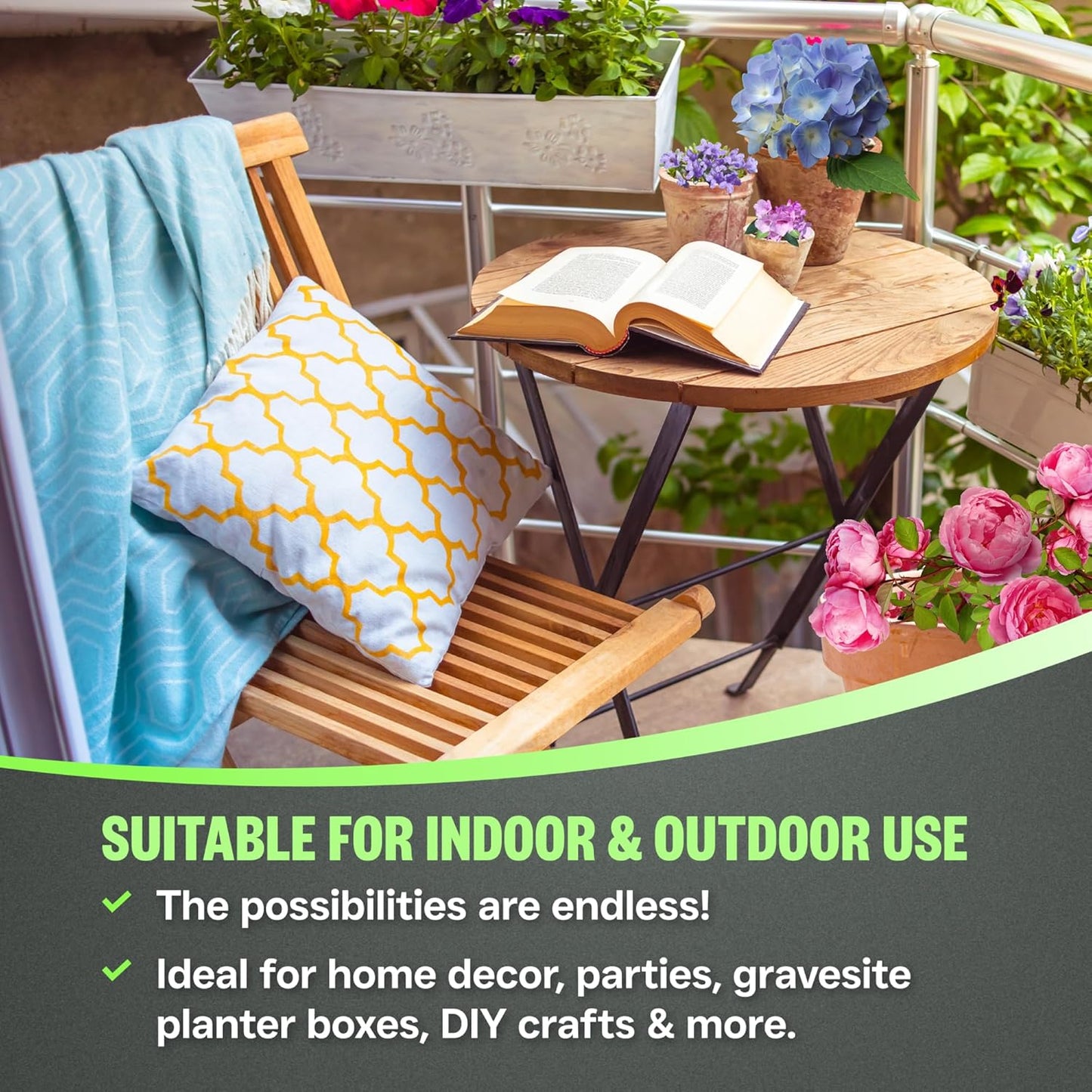 XCEL Floral Foam Blocks - Reusable, Weather Resistant Foam - Perfect for Fresh & Artificial Flower Arrangements, Crafts, Planter Boxes, Home Decor & More - 4-Pk, Gray (7” x 7” x 3”)