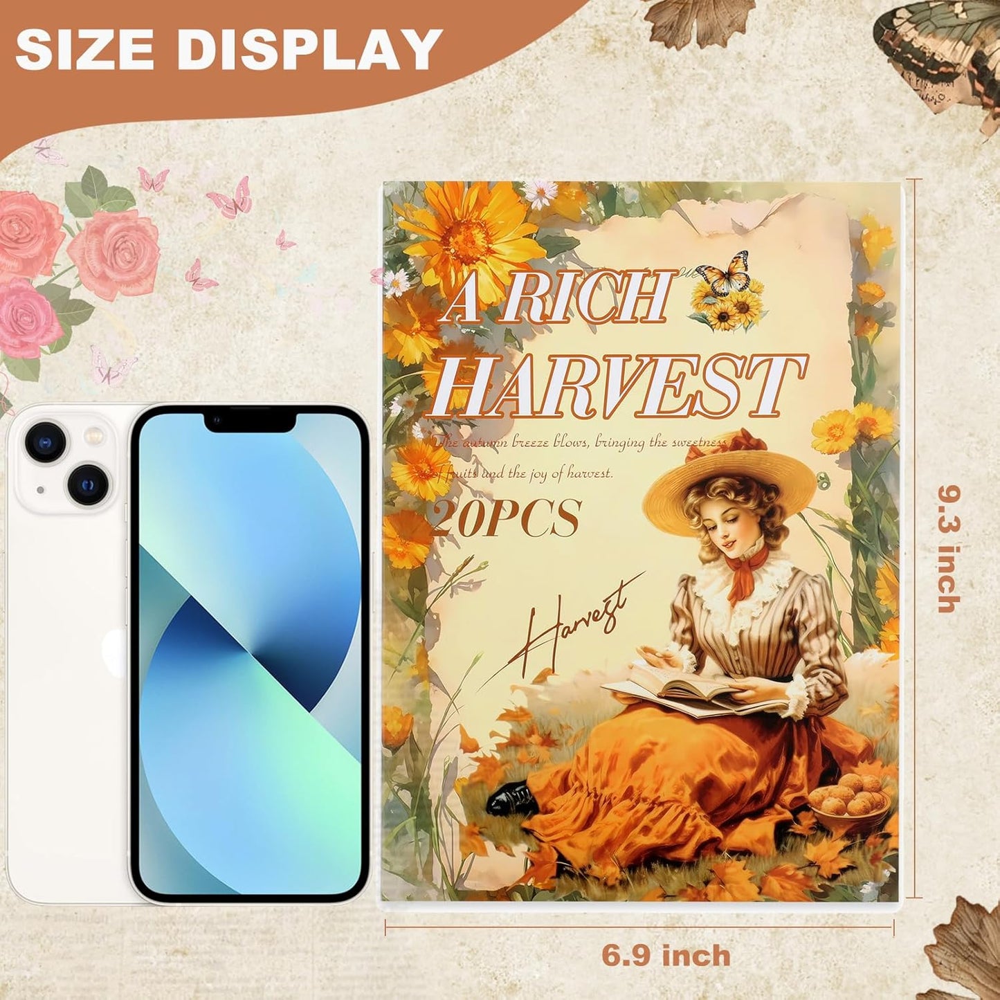 Scrapbook Stickers 20 Sheets 240 Pre-Cut Washi Stickers for Journaling PET Transparent Book Sticker Sunflower Sticker Decorative or DIY Paper Crafts, Arts and Crafting Projects