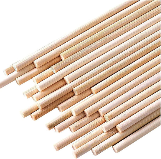 HOPELF 100PCS Dowel Rods Wood Sticks Wooden Dowel Rods - 1/8 x 6 Inch Bamboo Sticks - for Crafts，Hardwood Dowel Rod Assortment，Wooden Rod Sticks Doweling Rods， Cake Dowels and DIYers.