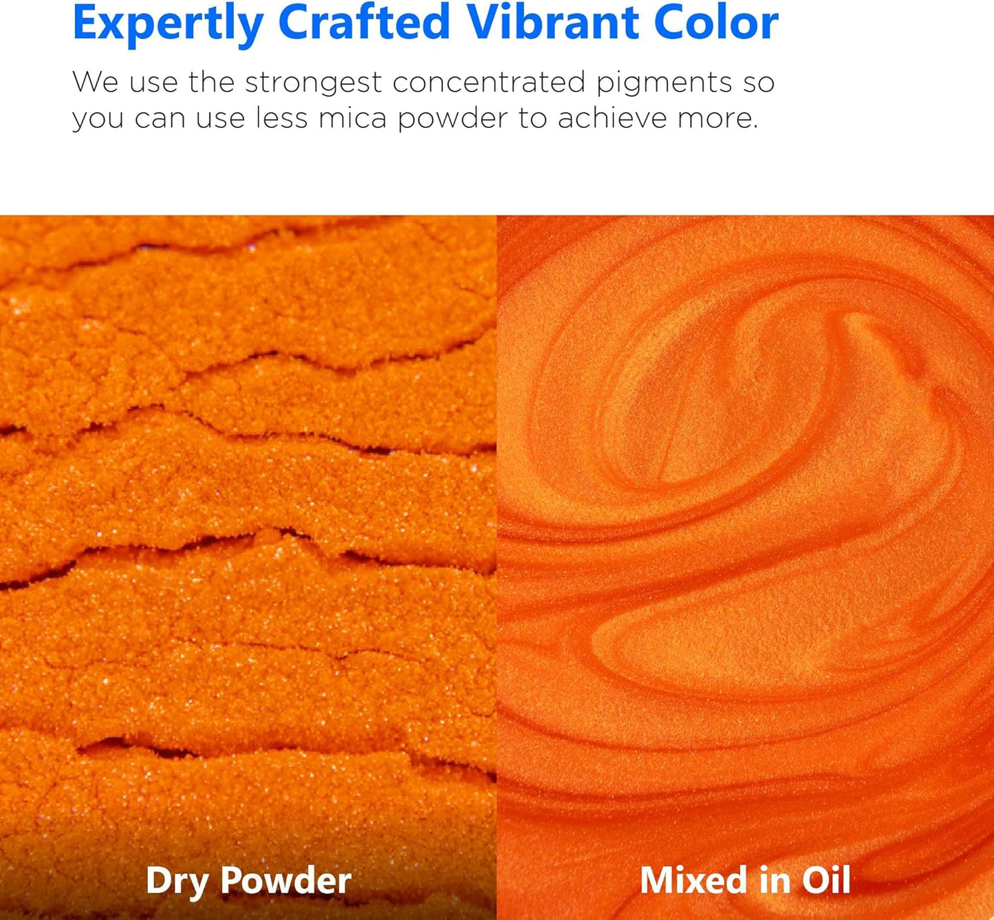 Rolio - Mica Powder - 1 Jar of Pigment for Paint, Dye, Soap Making, Nail Polish, Epoxy Resin, Candle Making, Bath Bombs, Slime - 100G / 3.5oz(Tiger Orange)