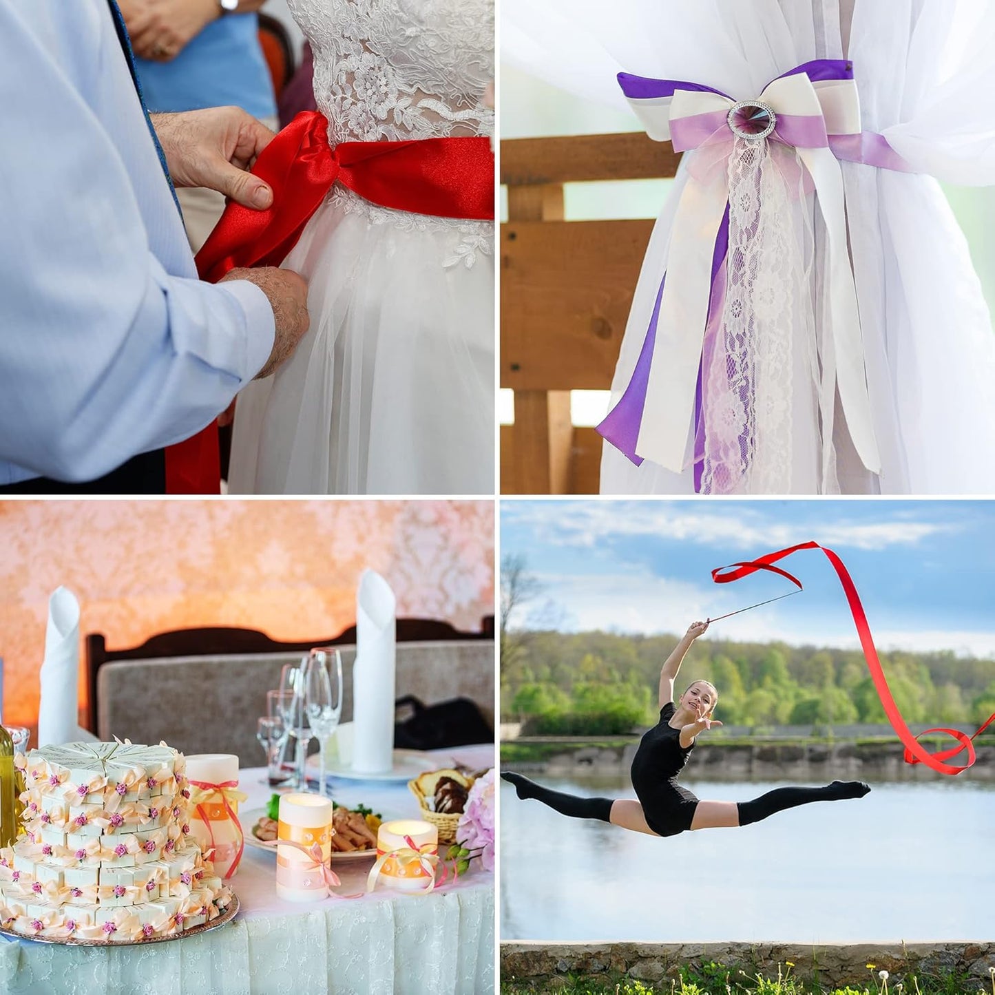 LIUYAXI Brown Double Faced Satin Ribbon, 3/8" X Continuous 100 Yards, Ribbons Perfect for Gift Wrapping Bows Bouquet Wedding Decor DIY Craft and More