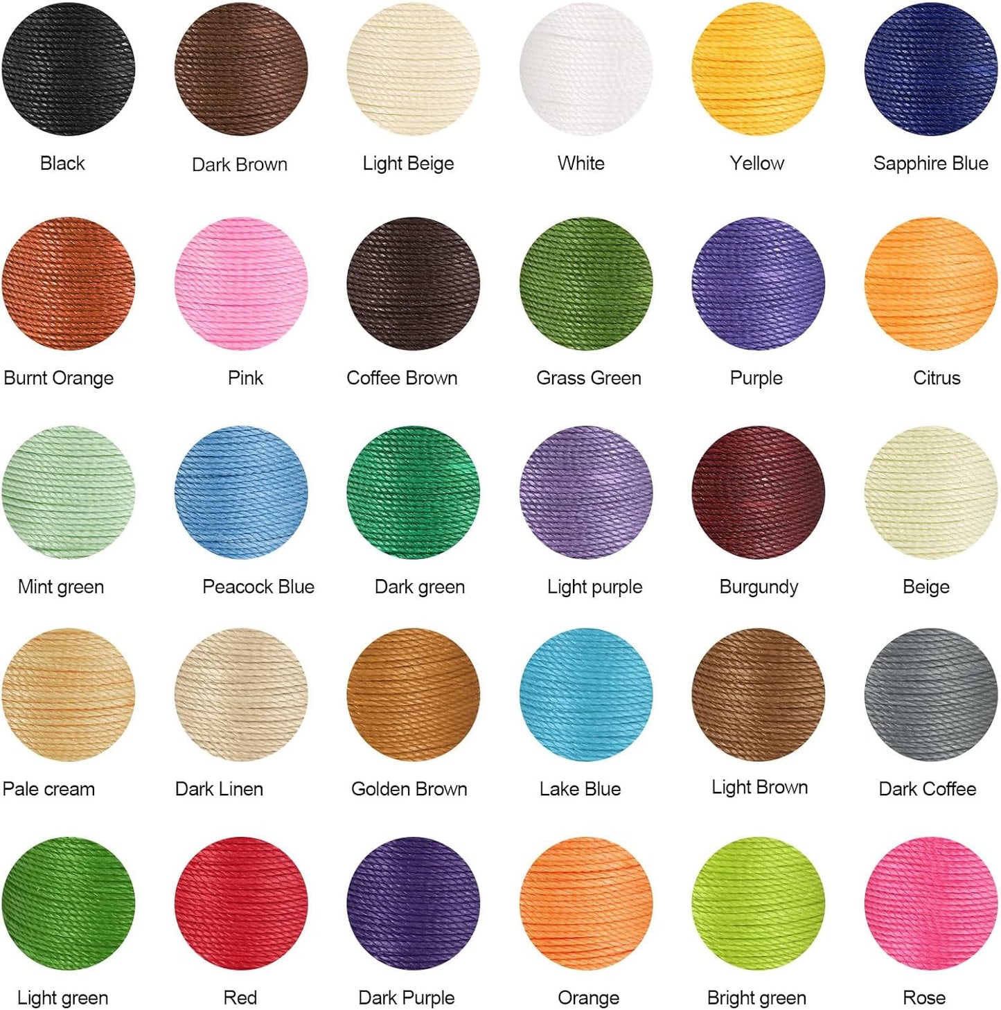 uxcell Round Leather Sewing Waxed Thread, 55m / 60 Yards Wax Polyester String, 0.8mm Waxed Stitching Cord for Leather Crafts, Bookbinding, Bracelets Braided, Light Purple