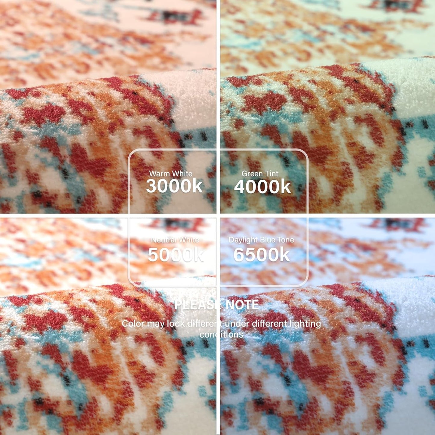 Lahome Bohemian Floral Medallion Area Rug - 4x6 Oriental Distressed Bedroom Rug Country Vintage Faux Wool Indoor Throw Mat Non-Slip Washable Low-Pile Carpet for Bathroom Living Kitchen Laundry Room