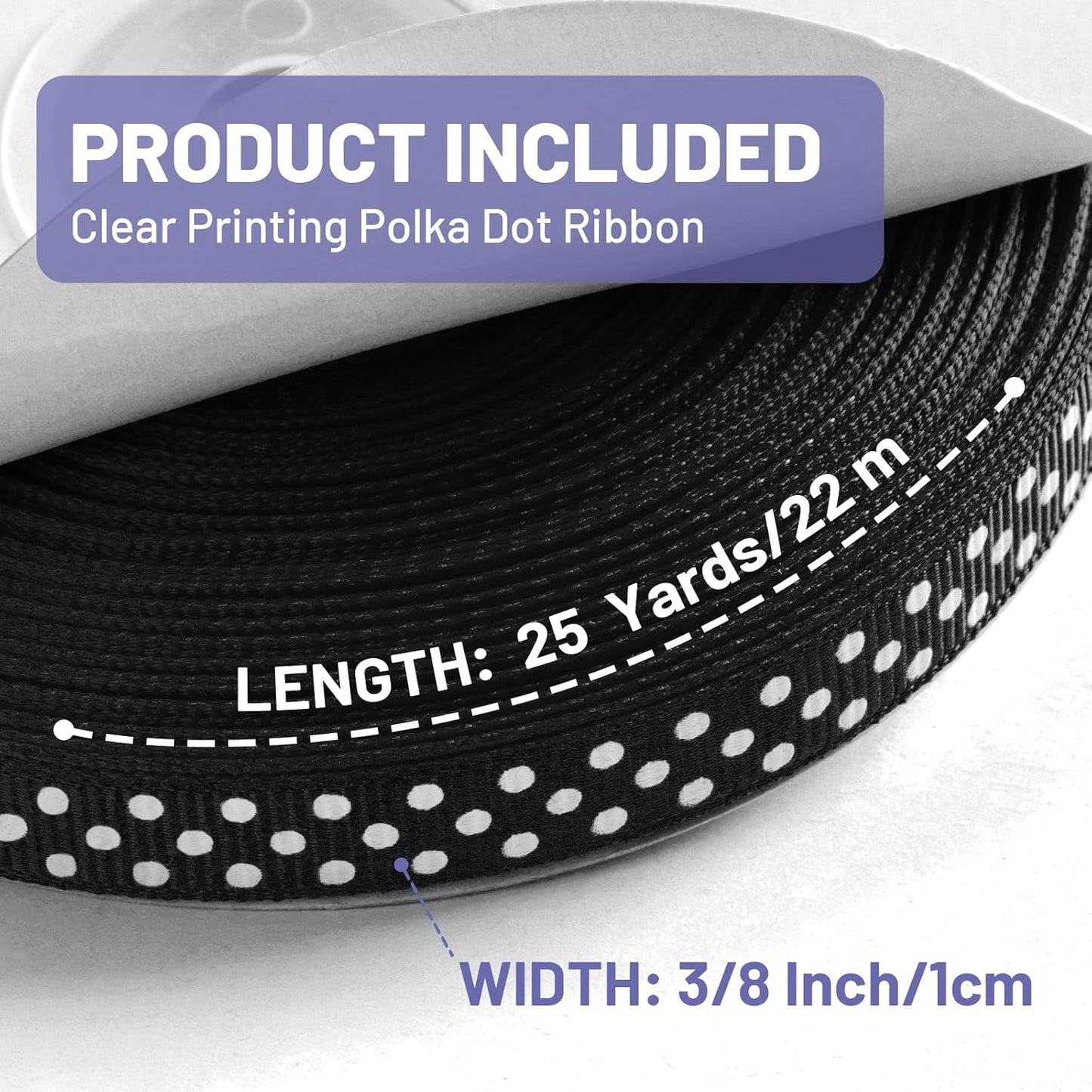 Polka Dot Grosgrain Ribbon 3/8 Inch, 25 Yards Spool Black and White Dot Craft Ribbon for Christmas Gift Wrapping DIY Crafts Hair Bows Wedding Party Decor Sewing and Home Decoration