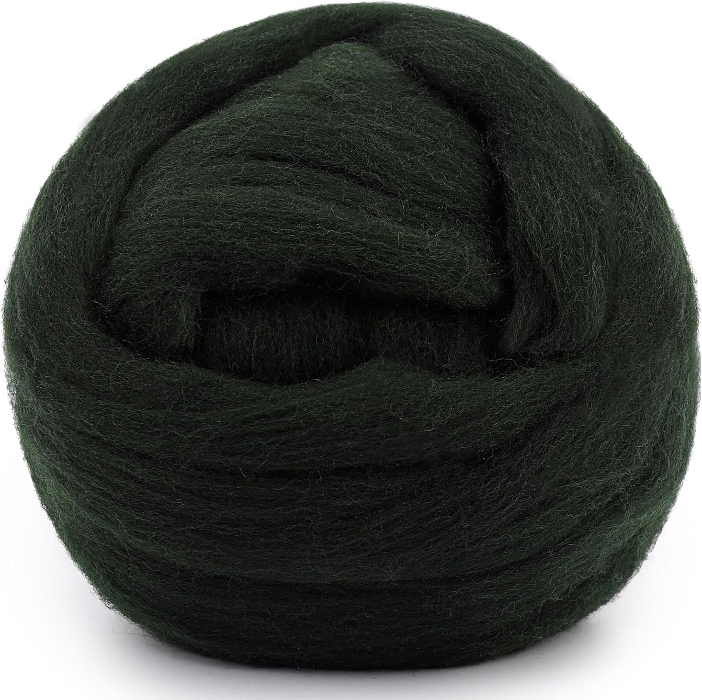 Mayboos Wool Roving Yarn, 1.76oz Colored Natural Wool Roving,Wool Felting Supplies Pure Wool Chunky Yarn for Wet Felting handcrafts and Spinning (Dark Green Color)