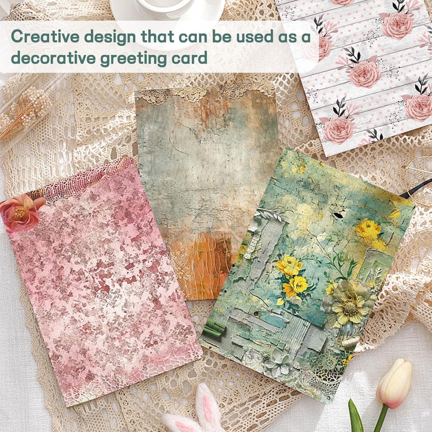 Scrapbook Paper 12x12 inch, 24 Sheets DIY Origami Decorative Craft, Double sided printing, Photo Album Decor Wooden-free Paper for Gift Wrapping Card Making Collage Album Decorative (White)