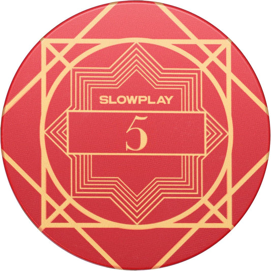 SLOWPLAY Nash Ceramic Poker Chips in Bulk, Casino Grade Ceramic 10-Gram Poker Chip for Texas Hold'em, 39mm Professional Chips Pack of 50 with Denomination of 5