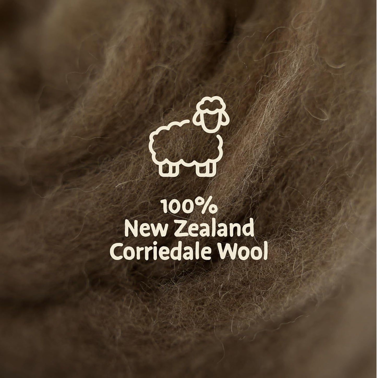 Woolbuddy Needle Felting Wool – 8oz Chunky Wool Roving in Brown, Felting Wool for Needle Felting Kit, Wet & Dry Felting Projects