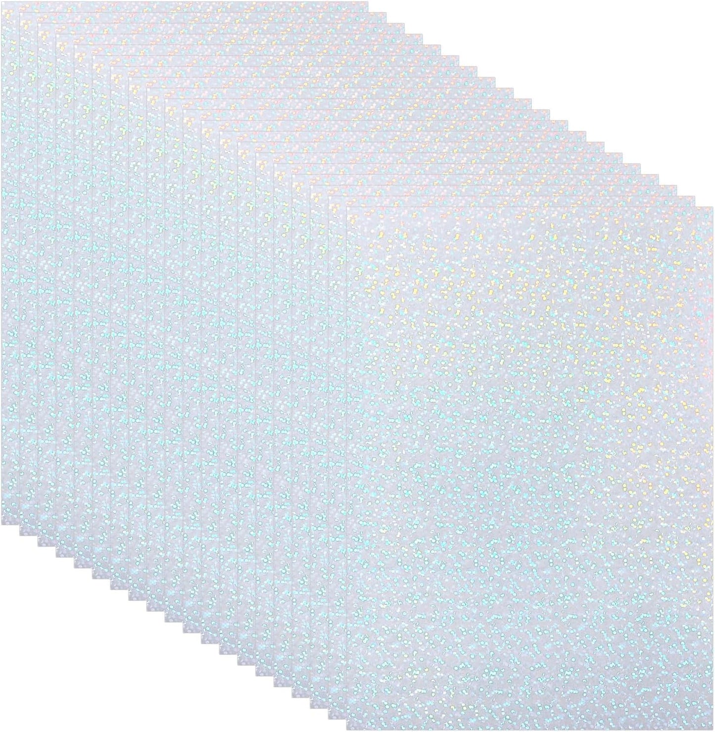 PATIKIL 8.3x5.8" Holographic Sticker Paper, 20Sheets A5 Polypropylene Self-Adhesive Transparent Waterproof Laminate Overlay Film for Photo Cards Scrapbook Decorations, Little Circle