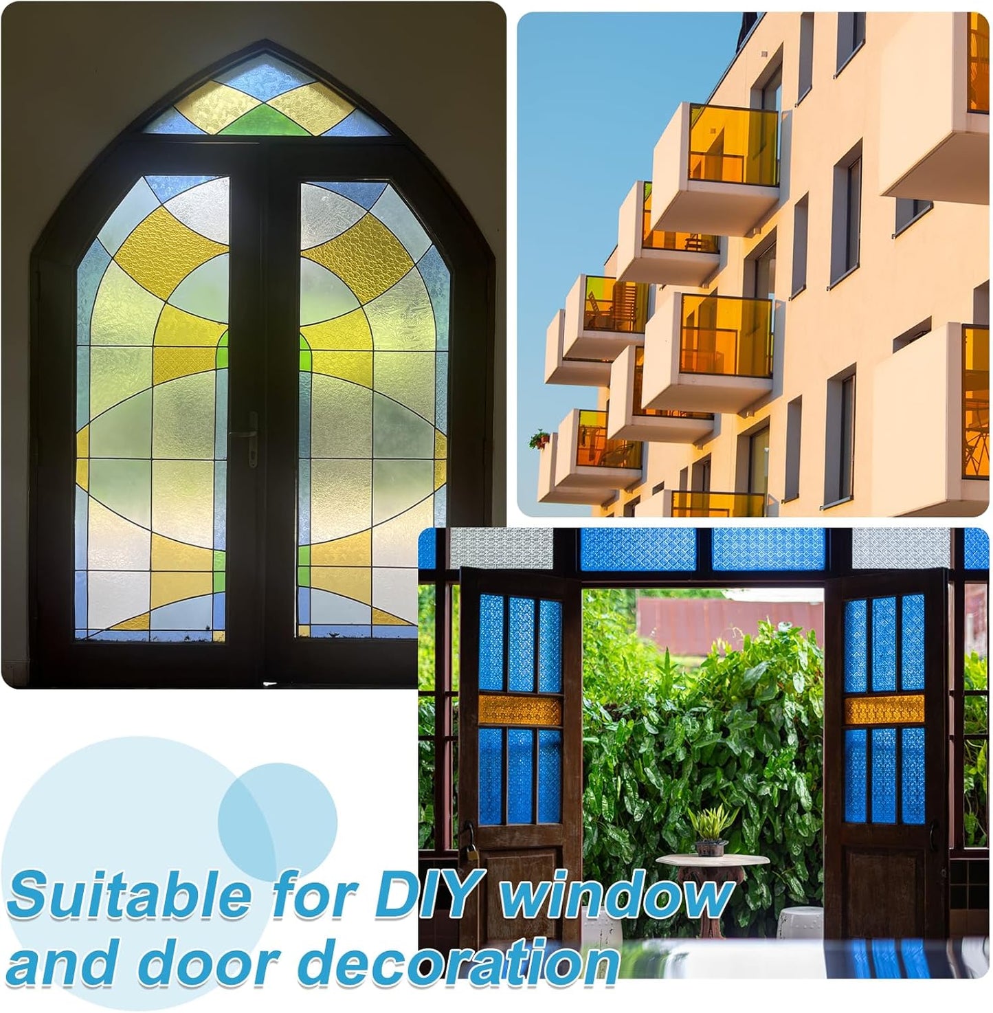 MECCANIXITY Iridescent Window Film,24" x 39" Iridescent Holographic PVC Fabric Dichroic Film Clear Vinyl Paper Roll for DIY Craft Gift Wrapping Bag Decoration,Blue