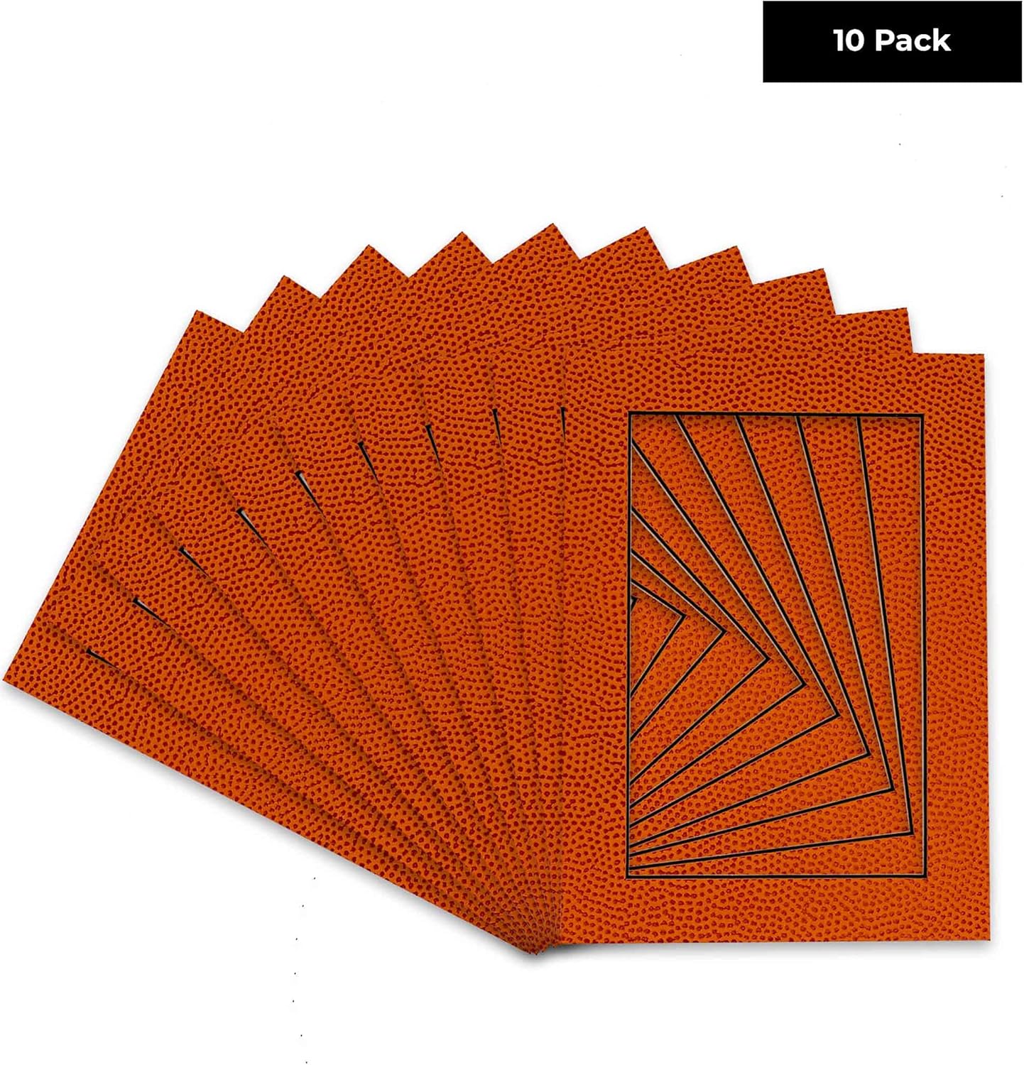 Pack of TEN 11x14 Mats Bevel Cut for 8.5x11 Photos - Acid Free Basketball Texture Precut Matboards For Pictures, Photos, Framing - 4-ply Thickness