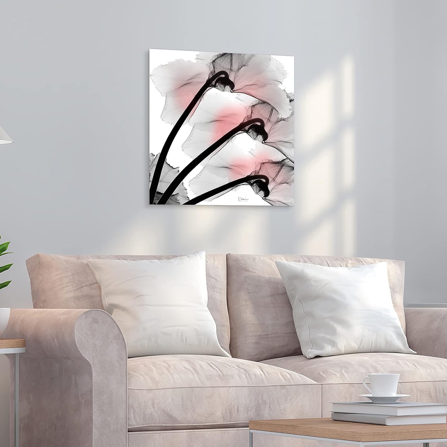 Empire Art Direct Frameless Free Floating Tempered Glass Panel Graphic Wall Art Ready to Hang, 24" x 24", Coral Luster Clycamen