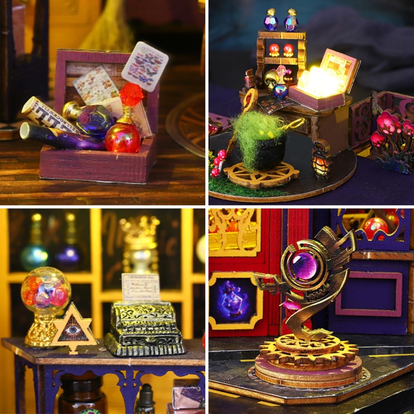 DIY Miniature House Kit, Mini House Building Kit with LED & Music Movement, DIY Miniature Kit for Adults Teen, Dollhouse Kit, Magic Energy Station