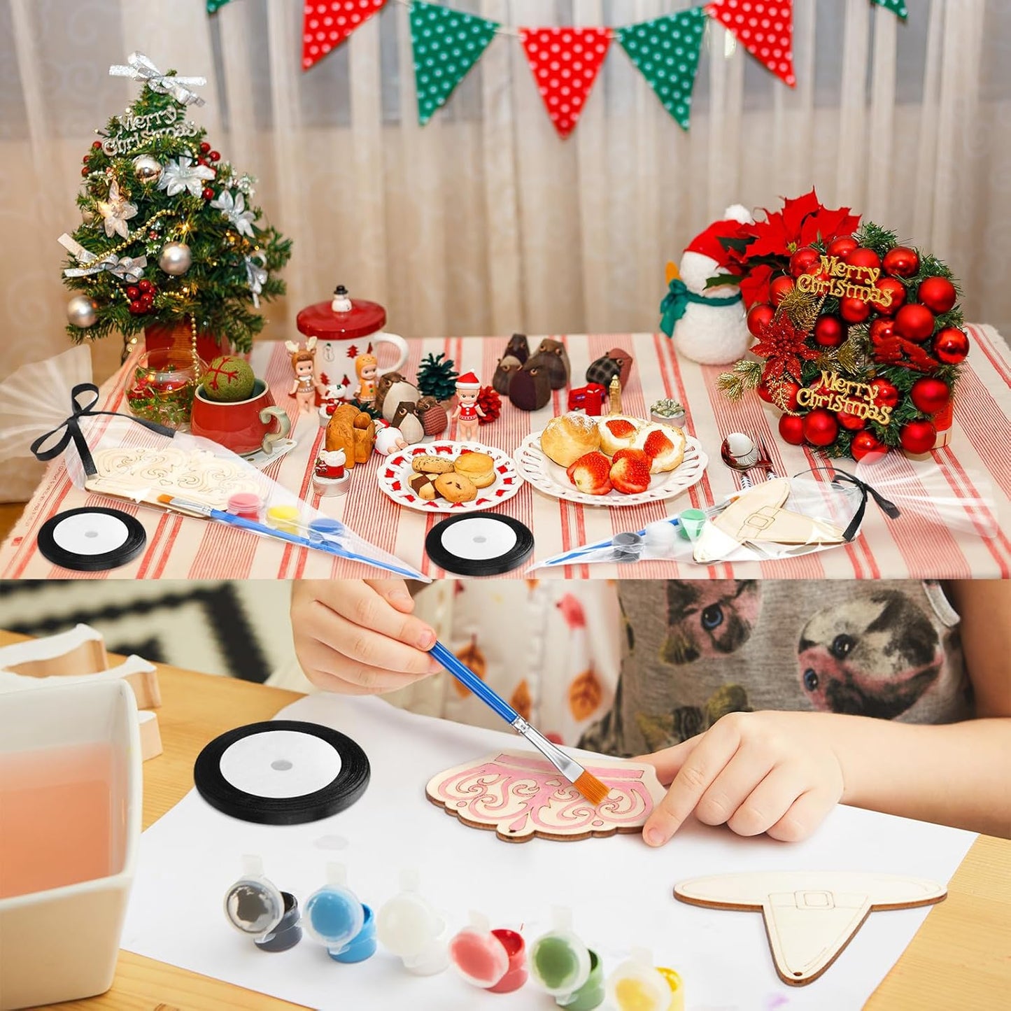 24 Set Paint Your Own Witch Princess Party Favors Pink and Green Party Supplies Witch Hats Princess Crowns DIY Wood Painting Craft Kit Color Your Own Arts Crafts Kit for Birthday Gift