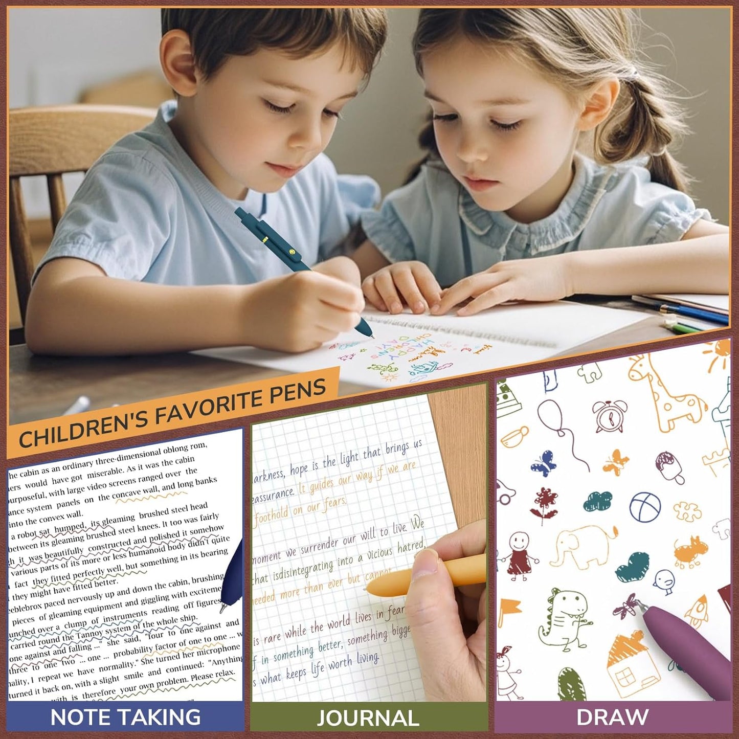 Colorful Pens, 6 Pcs Colored Pens Fine Point Smooth Writing Pen, 0.5mm Colored Ink Gel Pen for Journaling Note Taking Writing, Office School Supplies Gifts for Women (6 Pcs Gold Vintage)