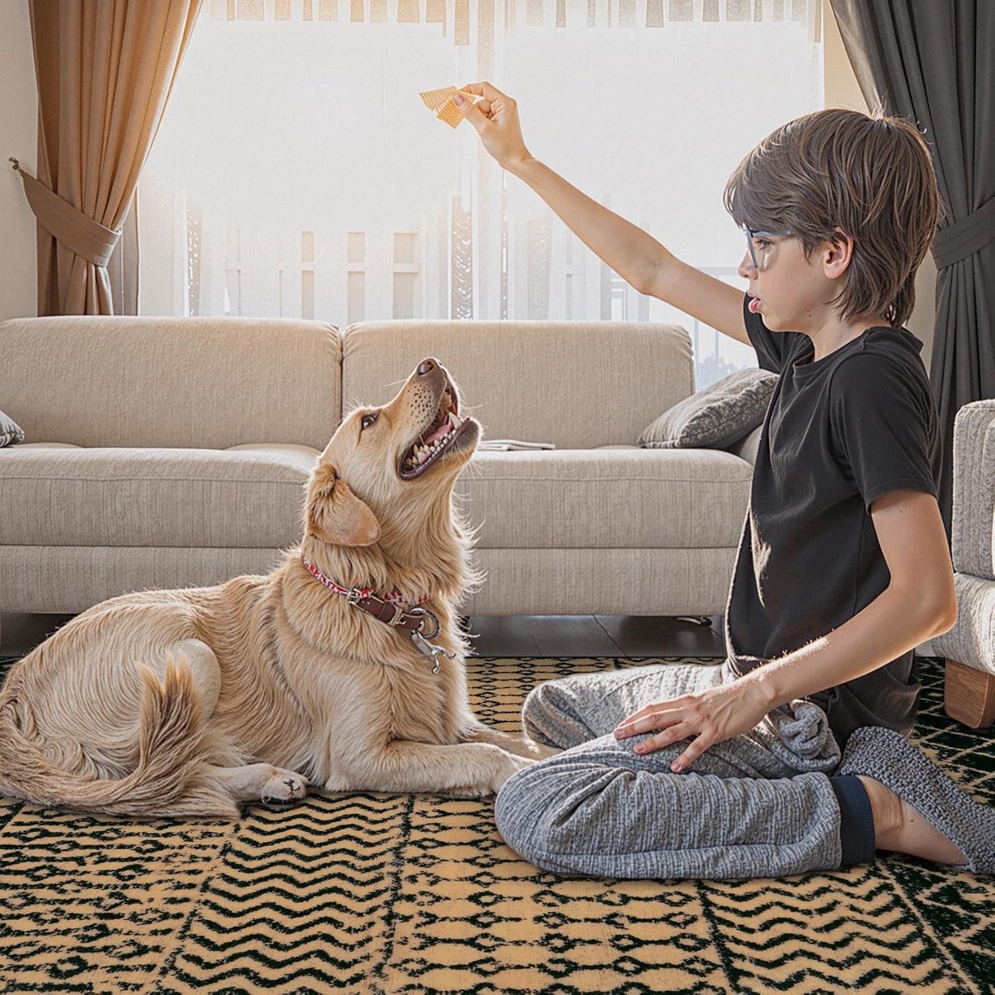 Moroccan Rug Runners for Hallways, 2x8 Ultra Soft Non-Slip Farmhouse Kitchen Rugs, Washable Natural Brown Rug Carpet Runner for Entryway Laundry Bedroom Doorway