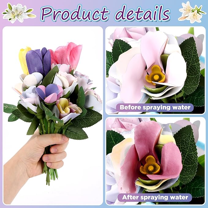 Fostro DIY Magic Floral & Flower Basket Bouquet Kit - Spray Color Changing Craft Toy for Kids Ages 6+, Creative STEM Gift for Girls & Boys to Create Their Own Magical Garden