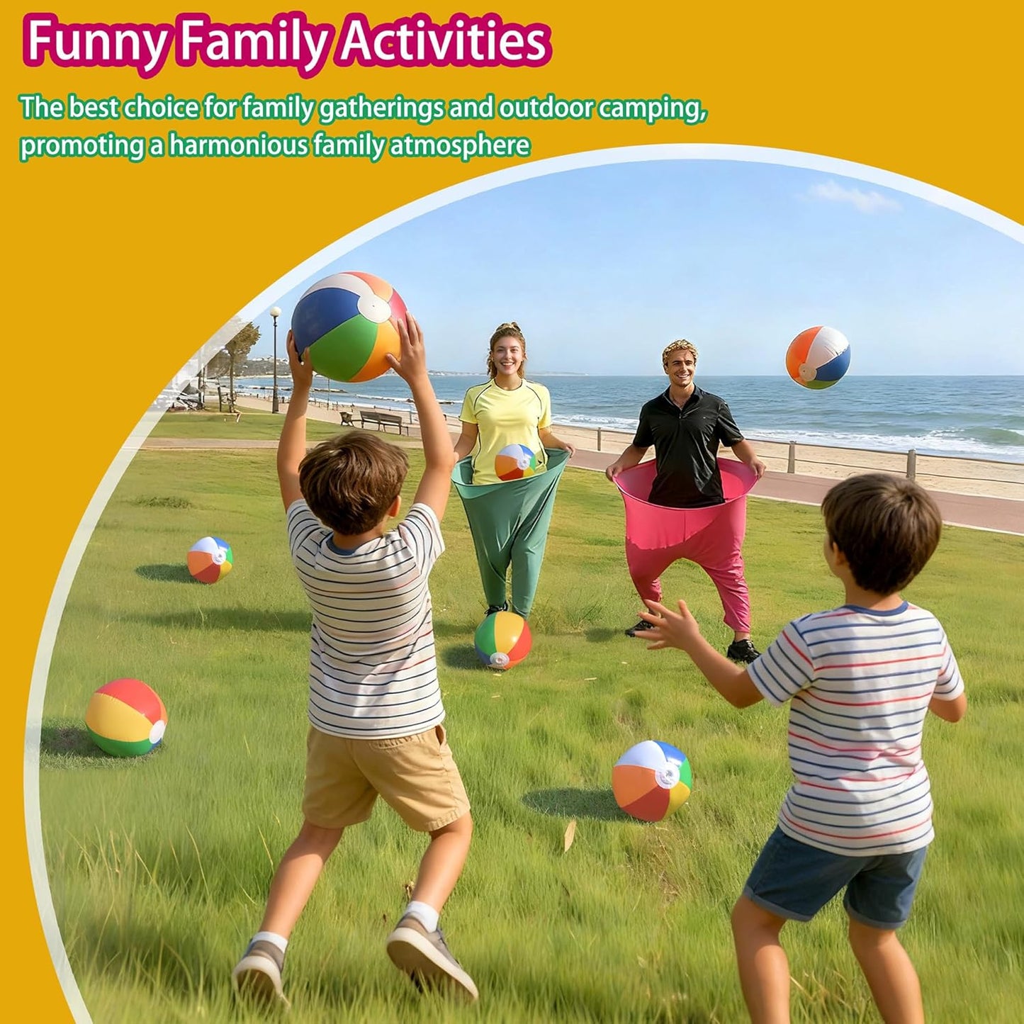 Granny Pants Yard Game, Hilarious Inflatable Ball Relay Set with Granny Giant Stretchy Pants, Ganny Pants Outdoor Game, Balls and Pump, Team Relay Family Reunion Party Field Game Set