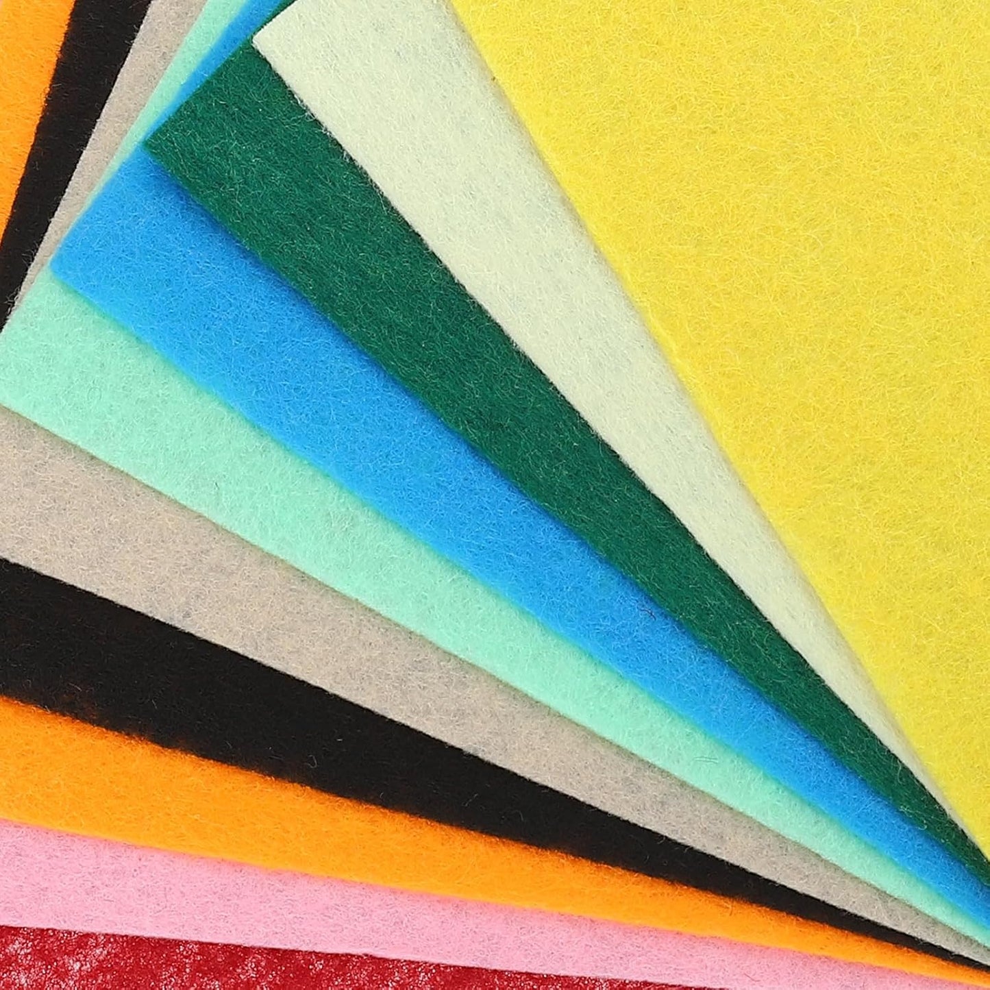 MECCANIXITY Felt Square Shape Craft Felt Sheets 5.91Inch x 5.91Inch for Home Decor Party Crafting Art, 20 Colors, Pack of 100