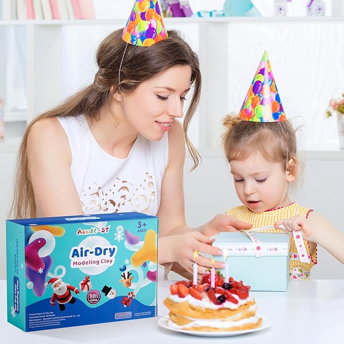 Air Dry Clay 102 Colors, Modeling Clay for Kids, DIY Model Magic Clay, Molding Clay Kit with Sculpting Tools, Non-Sticky Soft and Super Light, Arts and Crafts Gift for Boys Girls Kids